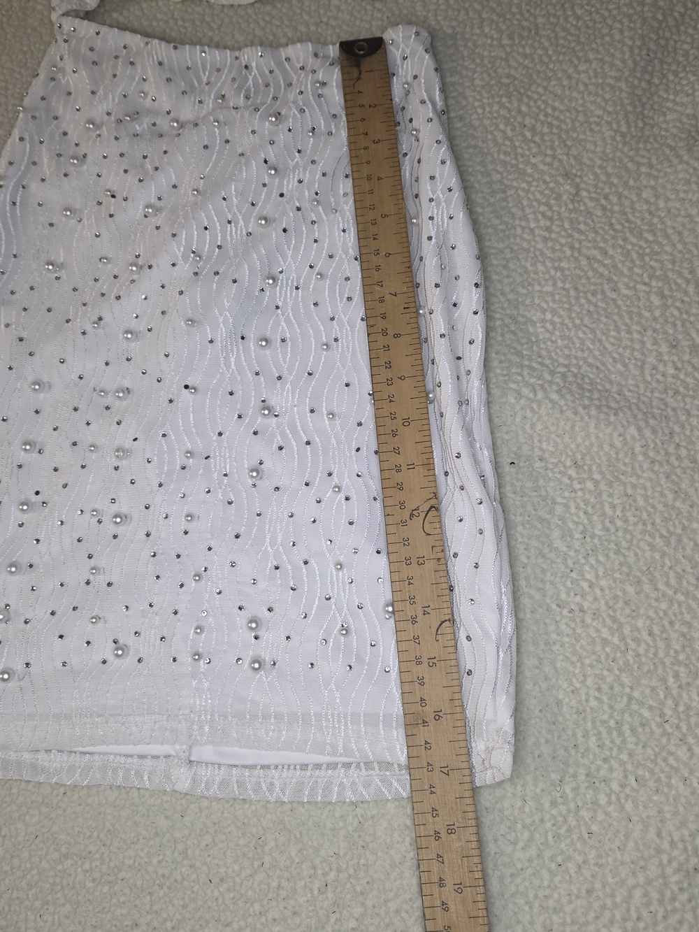 White Embellished Cutout Bodycon Dress With Beads By Windsor Size S Small - Picture 6 of 7